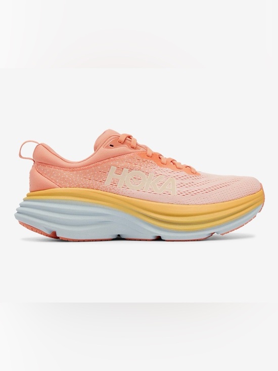 Hoka Shoes - Hoka Bondi 8 - Shell Coral and Peach Parfait Size 11B